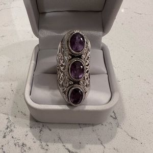 Silver amethyst ring size 6